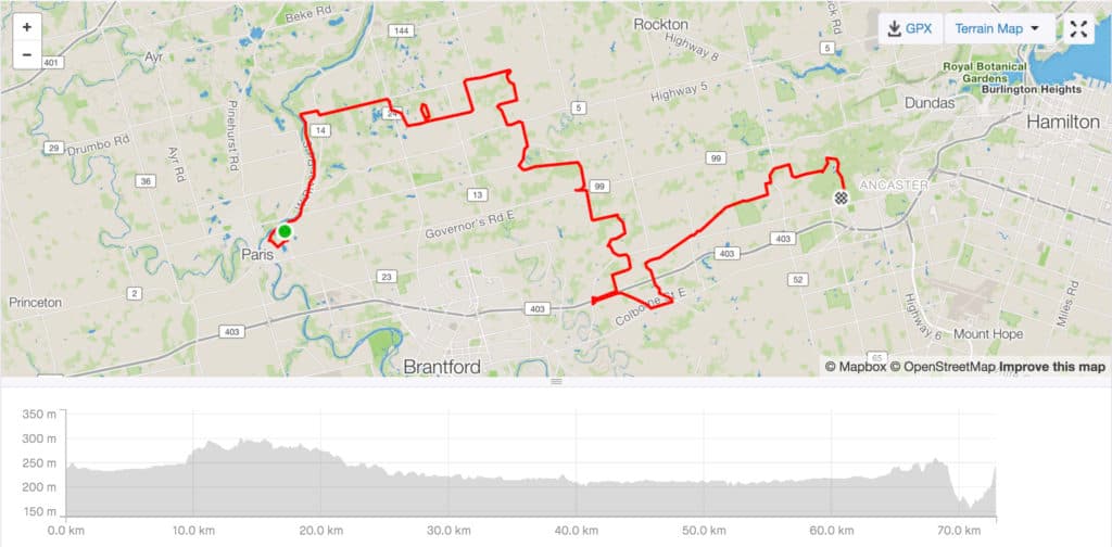 Paris to Ancaster Route