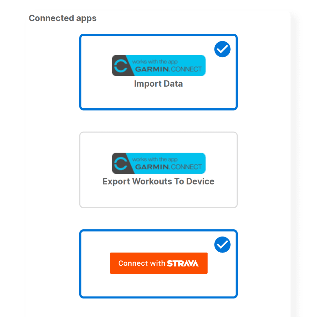 AI Endurance - Connected Apps