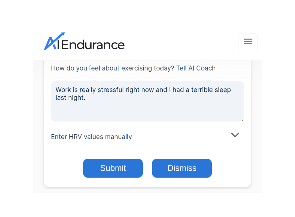 AI Endurance check in motivation for triathlon, running, cycling
