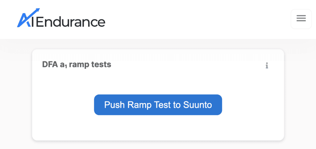DFA alpha 1 ramp test