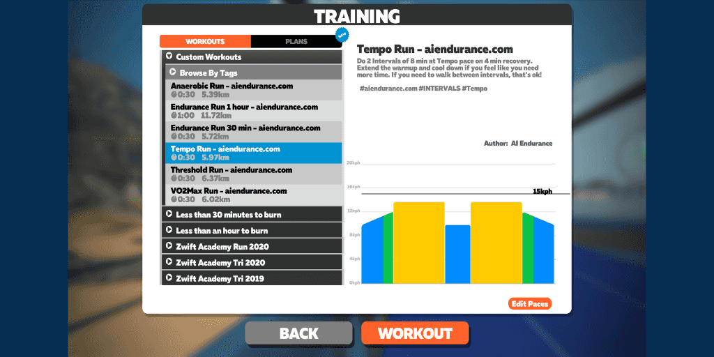 How to use Zwift running workouts to increase your pace